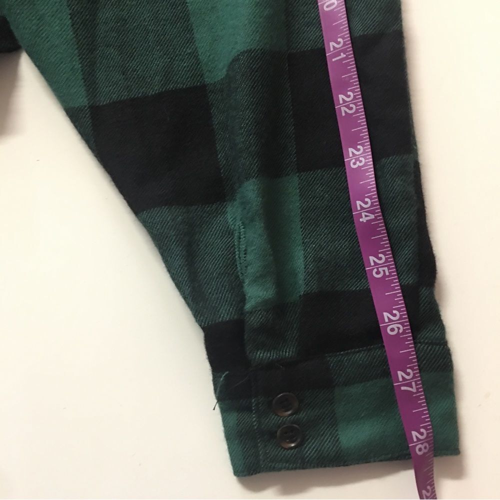 Urban Outfitters BDG Hunter Green/Black Plaid Tie Front Flannel Shirt Size M NWT - Picture 8 of 9